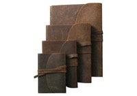 Old World Leather Soft Cover Dark Brown Sketch Book With Flap 3.5x5.1