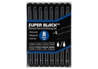 Creative Mark Set of 8 Super Black Permanent Fineliners