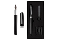 Goldenritt Sketchwriter Rockwell Fountain Pen Matte Black/Silver XFine Nib