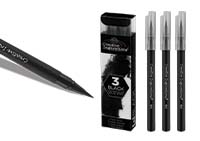 Creative Inspirations Watercolor Ink Brush Pen Set of 3 Black