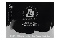 New York Central Watercolor Paper Block (20 Sheets) 140 lb. Cold Press 9X12