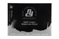 New York Central Watercolor Paper Block (20 Sheets) 140 lb. Cold Press 12X16