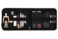 SoHo Charcoal Drawing Set + Mannequin in Zipper Case