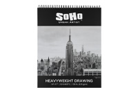 SoHo Heavy Drawing Paper 135 lb. Hard Cover Double-Wire Spiral Pad 14X17