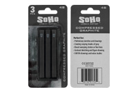 SoHo Compressed Graphite Stick 4B Pack of 3