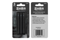 SoHo Compressed Graphite Stick 6B Pack of 3