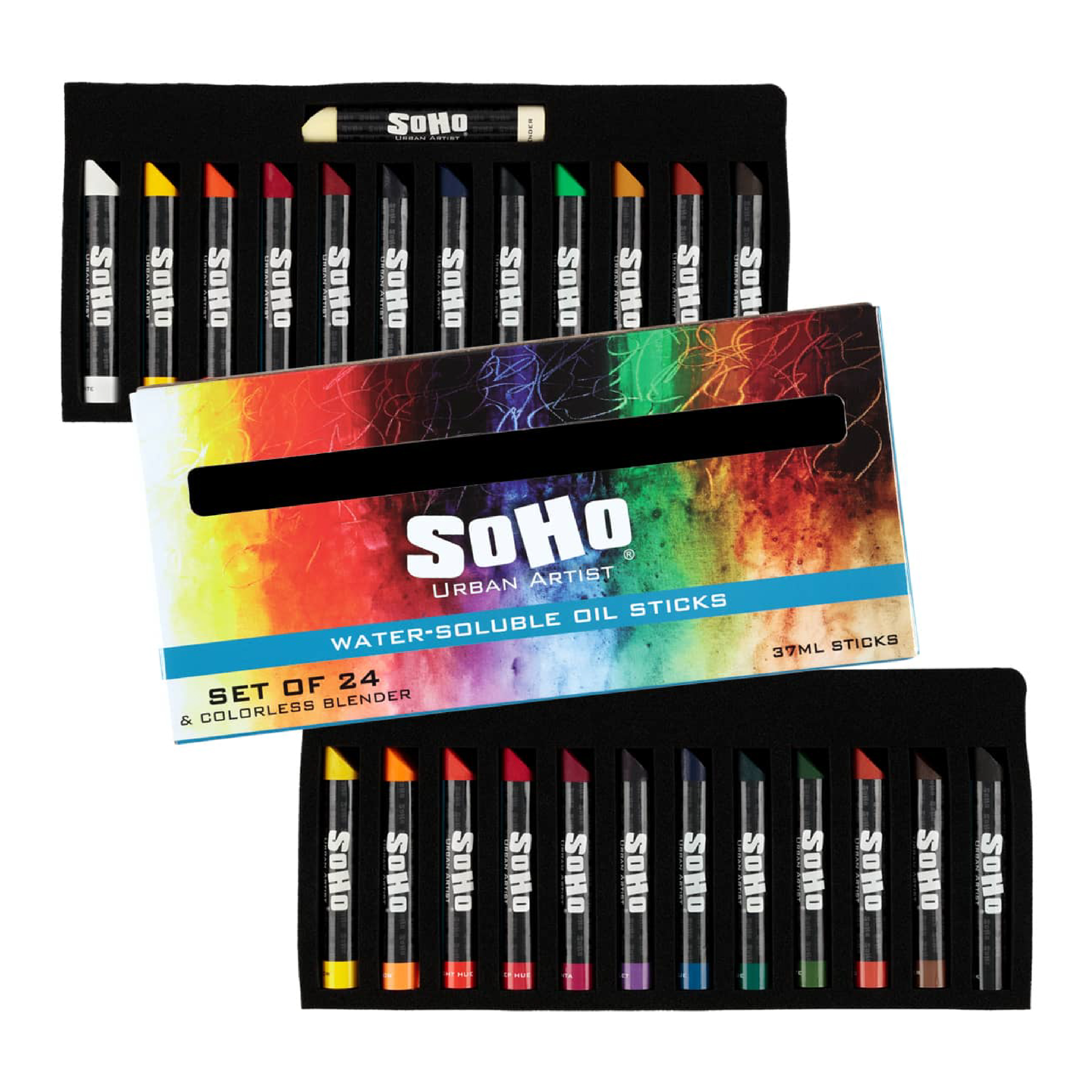 SoHo Water-Soluble Oil Stick 37 ml Set of 24 with Blender