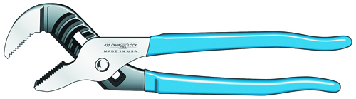 CHANNELLOCK 430 Tongue and Groove Plier, HCS Jaw, 10 in OAL, Blue Handle