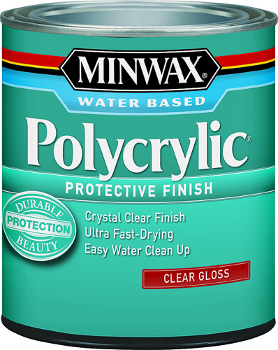 Minwax Polycrylic 25555 Protective Finish Paint, Crystal Clear, Gloss, 0.5