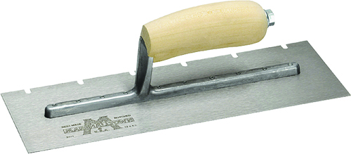 Marshalltown 701S Trowel, 11 in L, 4-1/2 in W, V Notch, 5/32 in W x 7/32 in