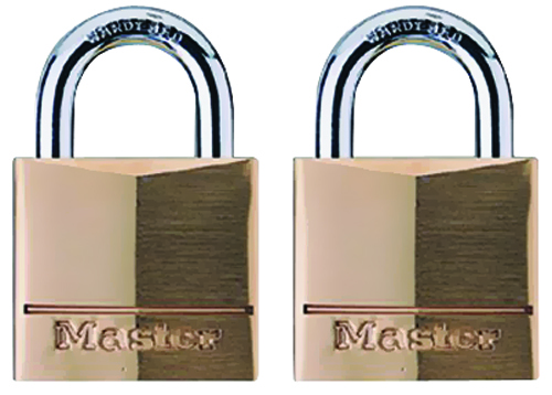 Master Lock 120T Padlock, 3/4 in W Body, Brass