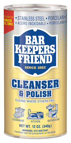 Bar Keepers Friend 11510 Cleanser and Polish, White, 12 oz Can