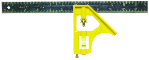 STANLEY 46-123 Combination Square, SAE, Steel Blade, 12 in L Blade