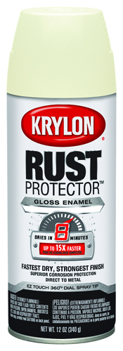 Krylon K06900207 Rust-Preventative Enamel Paint, Gloss, Ivory, 12 oz Can