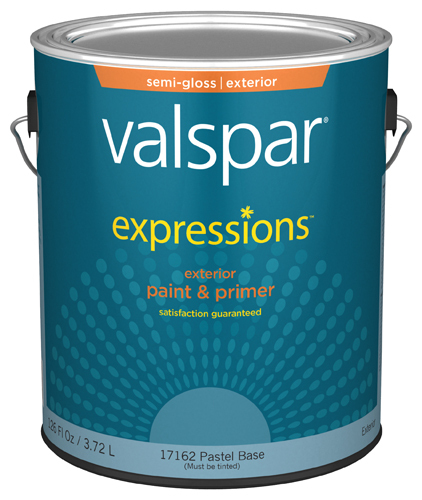 Valspar 17162 Exterior House Paint, Pastel Base, Semi-Gloss, 1 gal