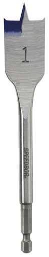 IRWIN 88816 Spade Drill Bit, Flat Flute, Hex Shank, 1/4 in Dia Shank