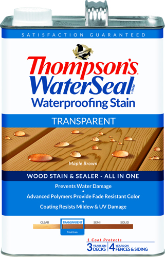 Thompson's WaterSeal TH.041821-16 Waterproofing Stain, Maple Brown, 1 gal