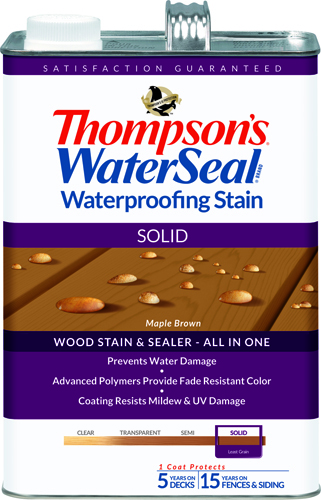 Thompson's WaterSeal TH.043821-16 Waterproofing Stain, Maple Brown, 1 gal