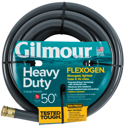 Gilmour 1034050 Garden Hose, 50 ft L, Rubber