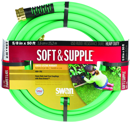 SWAN SNSS58050 Garden Hose, 50 ft L, Rubber/Vinyl