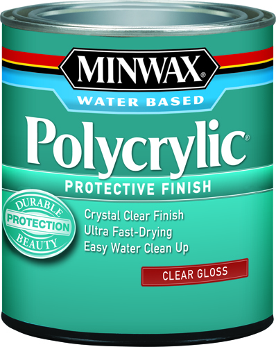 Minwax Polycrylic 65555444 Protective Finish Paint, Crystal Clear, Gloss, 1