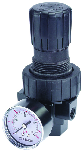 Tru-Flate 24-404 Airline Regulator, 1/4 in, 55 scfm Flow, Polycarbonate