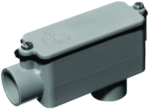 Carlon E986HR Conduit Body, Gray 1 1/2"