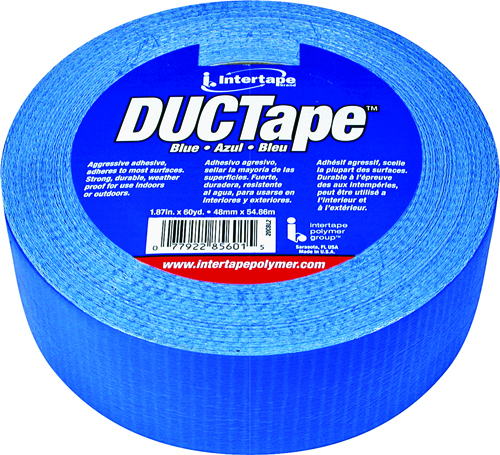 IPG 20C-BL2 Utility-Grade Duct Tape, 60 yd L, 1.88 in W, Rubber Adhesive,