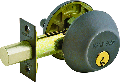 Schlage B60NV716 Deadbolt, 1-Cylinder, Aged Bronze