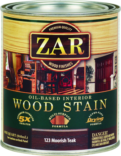 ZAR 12312 Wood Stain, Moorish Teak, 1 qt Can