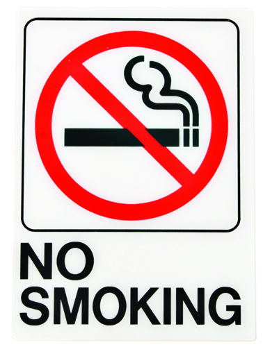 HY-KO D-20 Graphic Sign, Rectangular, NO SMOKING, Black Legend, White