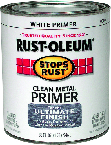 RUST-OLEUM STOPS RUST 7780502 Clean Metal Primer, Flat, White, 1 qt