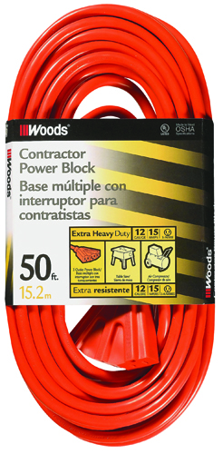 50FT EXTENSION CORD PWR BLOCK 12