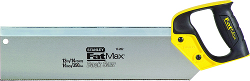 STANLEY 17-202 Back Saw, 13 TPI, Solid Bi-Material Handle