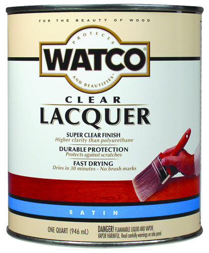 WATCO 63241 Lacquer Clear Wood Finish, Clear, 1 qt Can