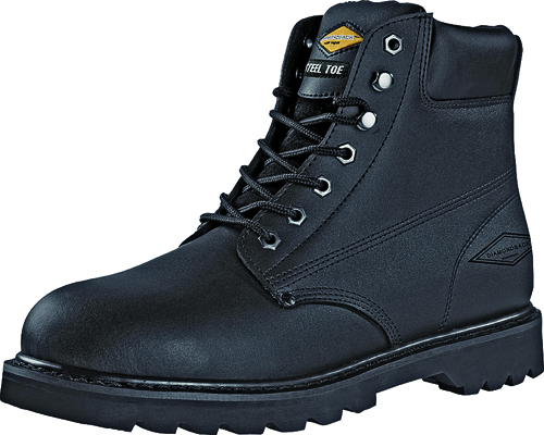 Diamondback Work Boot, 12 In, Unisex, Black, Action Leather