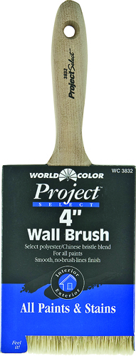 Linzer 3832-4 Paint Brush, 3-1/2 in L Bristle, Varnish Handle, Steel Ferrule