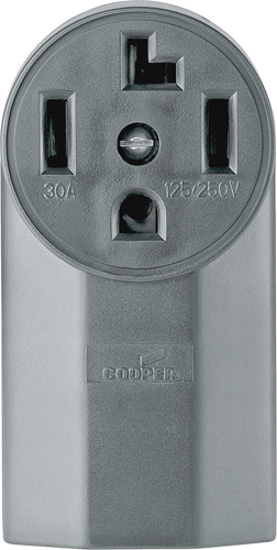 Eaton Cooper Wiring 1225 Power Receptacle, 30 A, Black