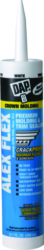 DAP 18542 Molding and Trim Sealant, White, 10.1 fl-oz Cartridge