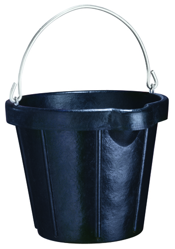 FORTEX-FORTIFLEX N105-12 Heavy-Duty Rubber Pail, 12 qt Volume, Rubber, Black