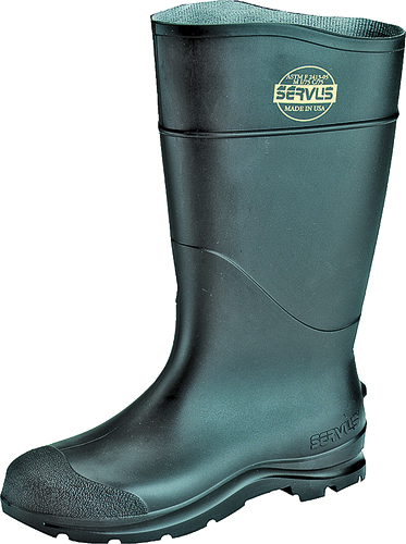Servus 18822-7 Non-Insulated Knee Boot, #7, Plain Toe, Pull On Closure, PVC,