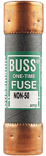 Bussman NON-50 Cartridge Fuse, 50 A, 250 VAC/125 VDC, 50 kA IR