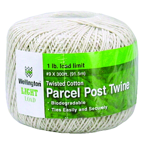 Wellington 14299 Parcel Post Twine, 1 lb Weight Capacity, 300 ft L, #9 Dia,