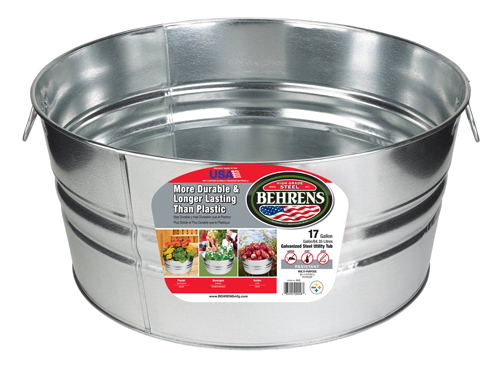 Behrens 3GS Wash Tub, 17 gal Capacity, Galvanized Steel