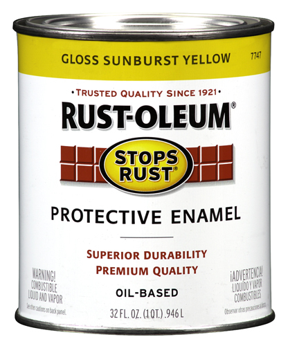 RUST-OLEUM STOPS RUST 7747502 Protective Enamel, Sunburst Yellow, Gloss, 1