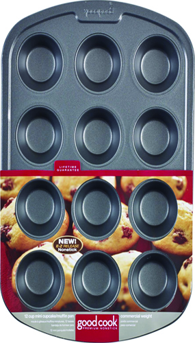 Goodcook 04031 Muffin Pan, 12-Compartment, Steel