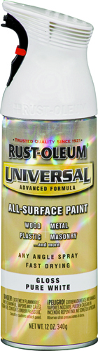 RUST-OLEUM UNIVERSAL 245199 Multi-Surface Gloss Spray Paint, Gloss, Pure