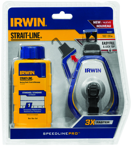 IRWIN 1932887 Chalk Reel, 2 oz Chalk, 100 ft L Line