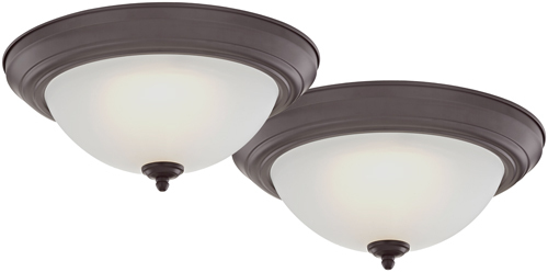 Boston Harbor Flush Mount Fixture, 2 Led Lamp, 1500 Lumens, 3000 K, Bronze