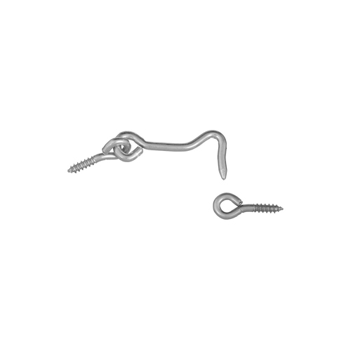 National Hardware V2000 Series N117-911 Hook and Eye, Steel, Zinc, 2 Pack